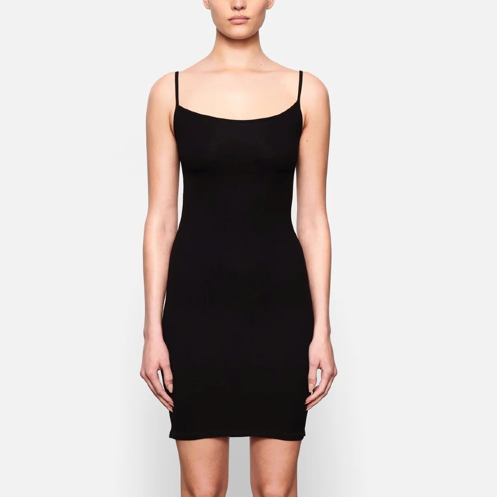 New Skims Soft Lounge Slip Dress Black | Medium